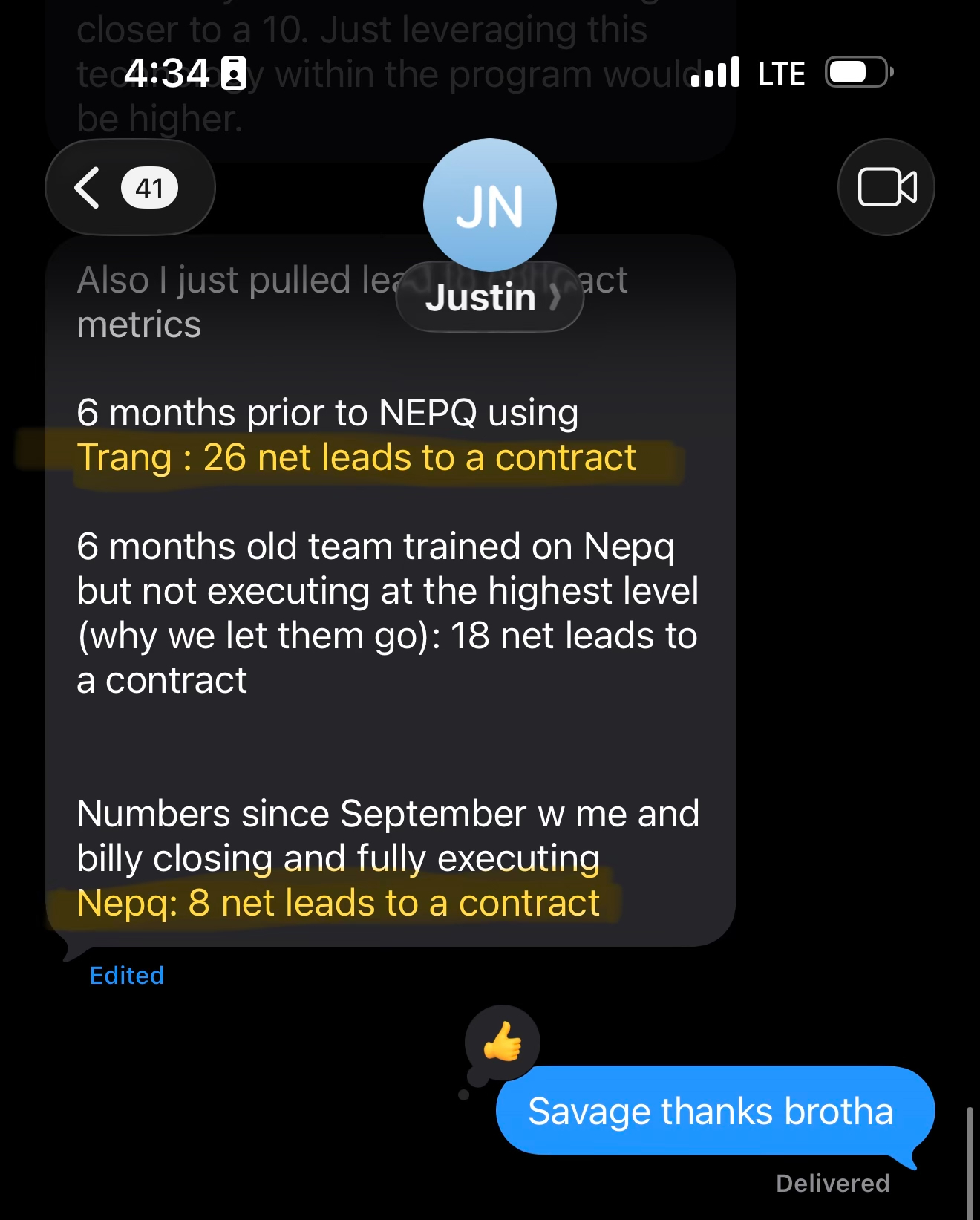 Justin results